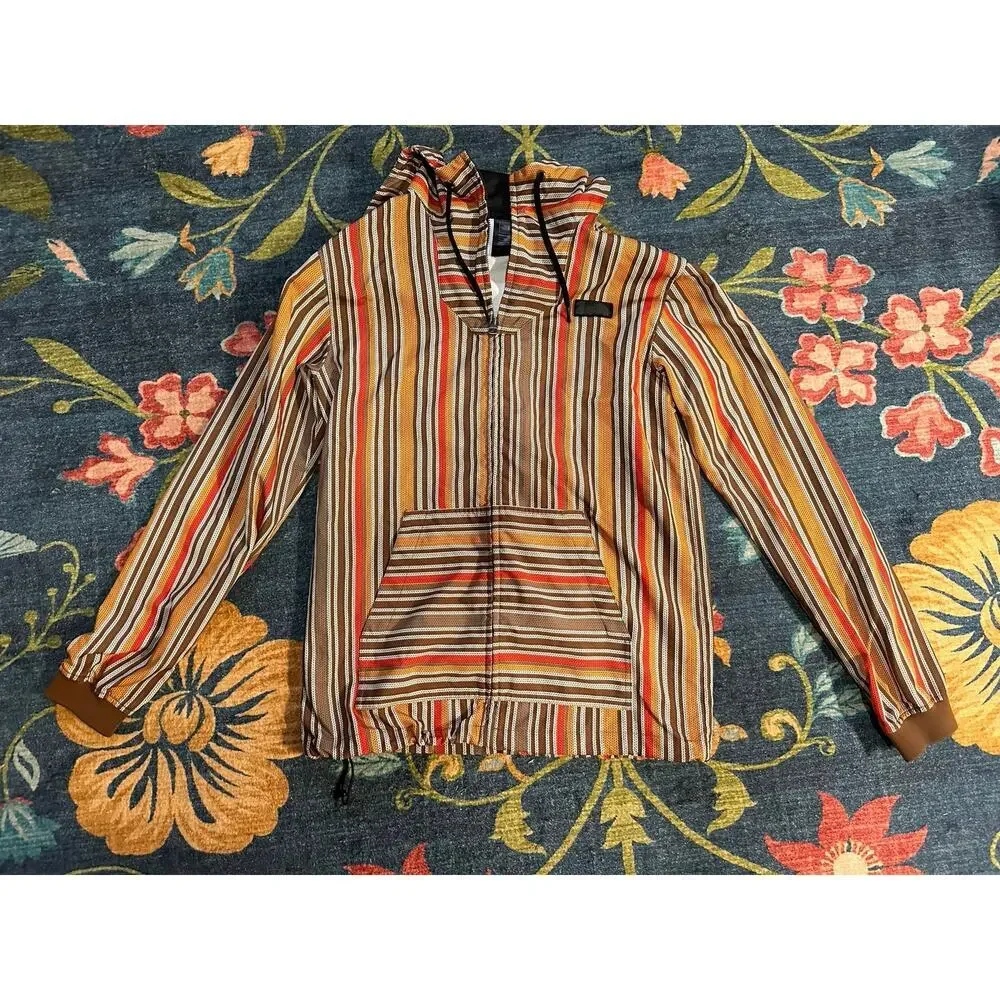 The North Face Striped Zip Up Hoodies Men's Size Small